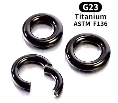 1 G23 Titanium 10g-2g Hinged Segment Ring Heavy Gauge Septum Earing Clicker Hoop - Image 1 of 4