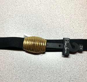Nuevo con etiquetas Cinturón elástico negro Nan Lewis con hebilla dorada - Talla 2X (E-4) - Imagen 1 de 4