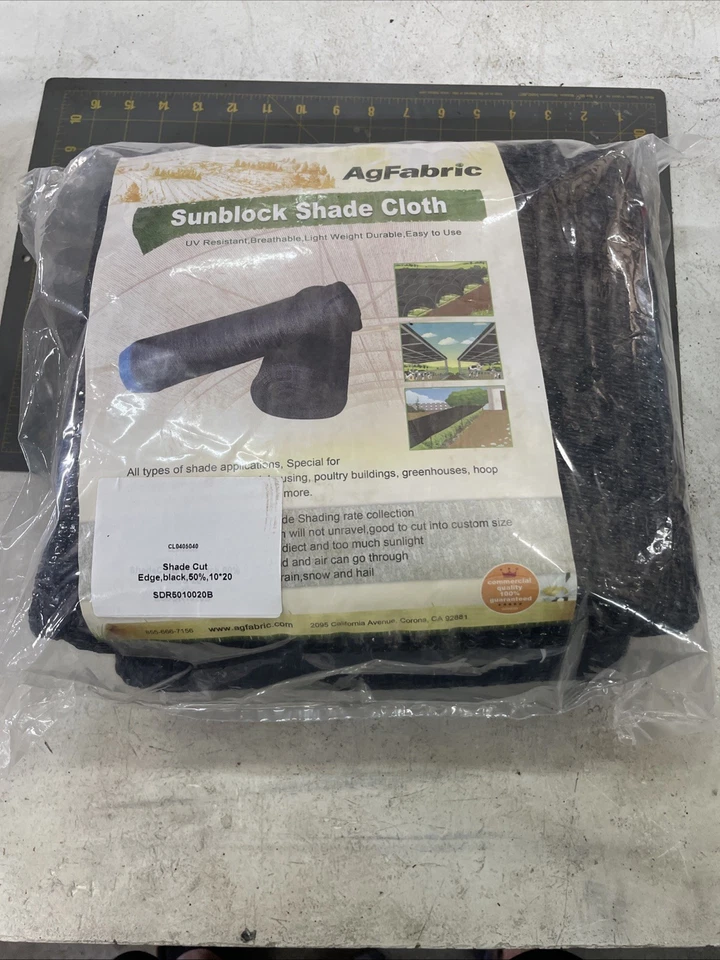 Agfabric 50% Sunblock Shade Cloth for Plant Cover Greenhouse Barn 6.5ft X 20ft