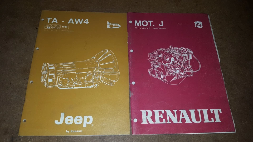manuali officina motore renault 18-20-30-fuego-trafic-master jeep /cambio ta-aw4 - Immagine 1 di 4