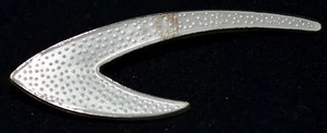 Prendedor vintage Karl A Rasmussen Noruega modernista blanco esmaltado plata de ley - Imagen 1 de 4