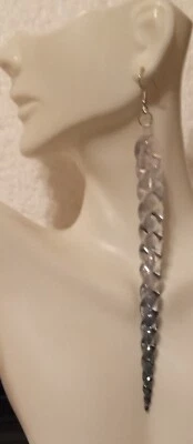 PENDIENTES DE GANCHO LARGOS ICICLE 5" - Adorno de vacaciones de invierno Dije Funky Bisutería Foto 1 de 3