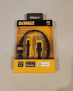 DeWALT 4 Ft. Micro USB Kevlar Reinforced Braided Cable 1311360 DW2 Android - Picture 1 of 8