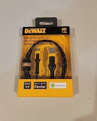 DeWALT 4 Ft. Micro USB Kevlar Reinforced Braided Cable 1311360 DW2 Android - Image 1 of 4