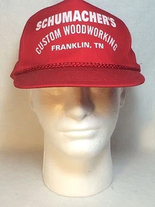 Trucker Hat Baseball Cap Red SCHUMACHER'S CUSTOM WOODWORKING FRANKLIN, TN - Picture 1 of 7