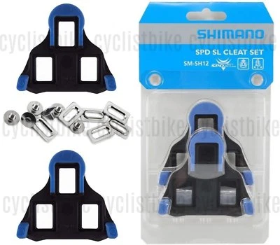 Genuine Shimano SM-SH12 SPD-SL Road Cleat Set Cleats 2° Blue w/Hardware - Image 1 of 3