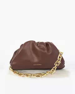 FREYA ESTEPHAN Leder Handtasche Goldkette braun Mansur Gavriel Furla - Bild 1 von 3