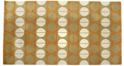 ALFOMBRA DANESA MODERNA DISEÑO FINN JUHL ACOLCHADA LANA "CÍRCULO" 8'X10' NARANJA Foto 1 de 4