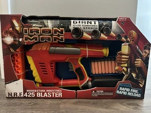 Iron Man Stark Industries N.R.F. NRF 425 Blaster w/ Wall Target Hasbro Nerf 2008 - Picture 1 of 2