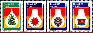 1680-83 BRASIL 1980 ALTERNATIVAS ENERGÉTICAS, ALCOHOL, SOLAR, MEDIO AMBIENTE, SET MNH - Imagen 1 de 2