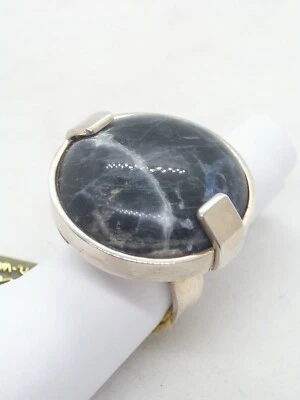 ANELLO in ARGENTO 925 con SODALITE naturale di colore blu - pietra dura - - Immagine 1 di 4