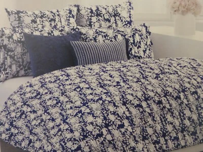 DKNY Flowering Willow Indigo European Pillow Sham NIP - Image 1 of 4