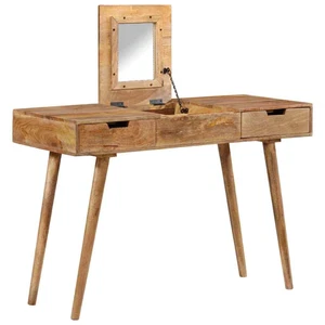Dressing Table Mirrored Vanity Table with Drawers Solid Reclaimed Wood vidaXL - Picture 1 of 11