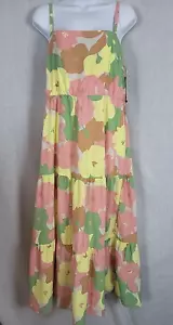 Social Standard mehrfarbiges Sommerkleid Blumenmuster gesmockter Rücken (XL) NEU! - Bild 1 von 6