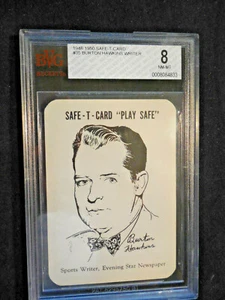 1948-50 Safe-T-Card Police Washington Senators Burton Hawkins BVG 8 sports write - Picture 1 of 2