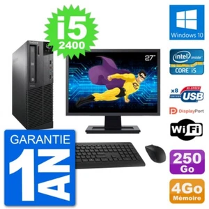 PC LENOVO M91p SFF Bildschirm 27 " Intel i5-2400 RAM 4Go Scheibe 250Go Windows - Bild 1 von 3