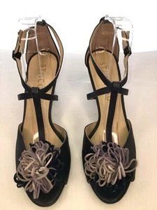 STACCATO Ladies Blue Leather Strappy T-Bar Peep Toe Sandals Shoes Size 6.5 / 40 - Picture 1 of 12