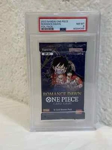 2022 One Piece First Print OP01-Romance Dawn Booster Pack Sealed PSA 8 low pop - Foto 1 di 18