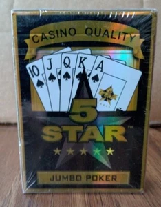 5 Star Casino Quality Poker Size Playing Cards 1 Gold Deck - NEW - Picture 1 of 5