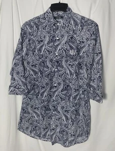 Lauren Ralph Lauren Button Up Shirt Blouse Blue Paisley Women's Small - Picture 1 of 8