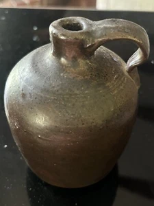Antique Late 1800’s Brown Glazed Stoneware Whiskey Jug 5 Inches Tall! - Picture 1 of 5