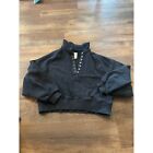 Aerie Black Cropped Pullover Sweatshirt Casual Athletic Women’s Small 23x19