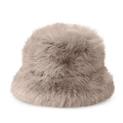 Chapéu balde de pele sintética macio peludo grosso pescador quente chapéu de inverno feminino - Imagem 1 de 4