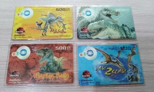 Set of 4 Jurassic Park Steven Spielberg Movie Thailand Phonecard Cards MEGA Rare - Picture 1 of 2