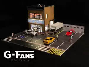 Diorama 1/64 Car Garage Model Store Backdrop Parking Lot Lighting Scenery Model - Picture 1 of 11