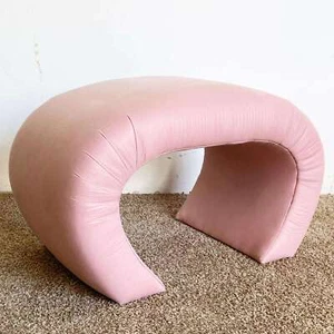Postmodern Pink Fabric Waterfall Bench - Picture 1 of 8