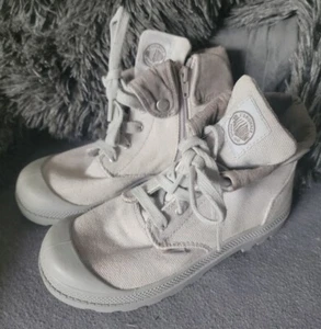 Palladium Baggy Gray Boys Size 2 Combat Style Boots - Picture 1 of 9