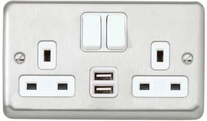 FAKE JOKE UK POWER SOCKET PLUG STICKER DECAL STICKY BACK WATERPROOF PRANK - Picture 1 of 1
