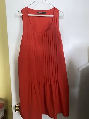 Lauren Ralph Lauren Women's 14 Dress Orange Sleeveless Pleat Front Pockets - Image 1 of 4