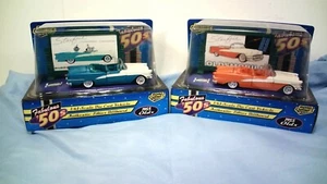 2 Road Champs 1:43 1955 Oldsmobile 98 Starfire Convertibles 64125 NIB - Picture 1 of 6