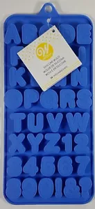 Alphabet + Numbers Wilton Silicone Mold Ice Cube Tray Or Other Holds Heavy Duty - Picture 1 of 4