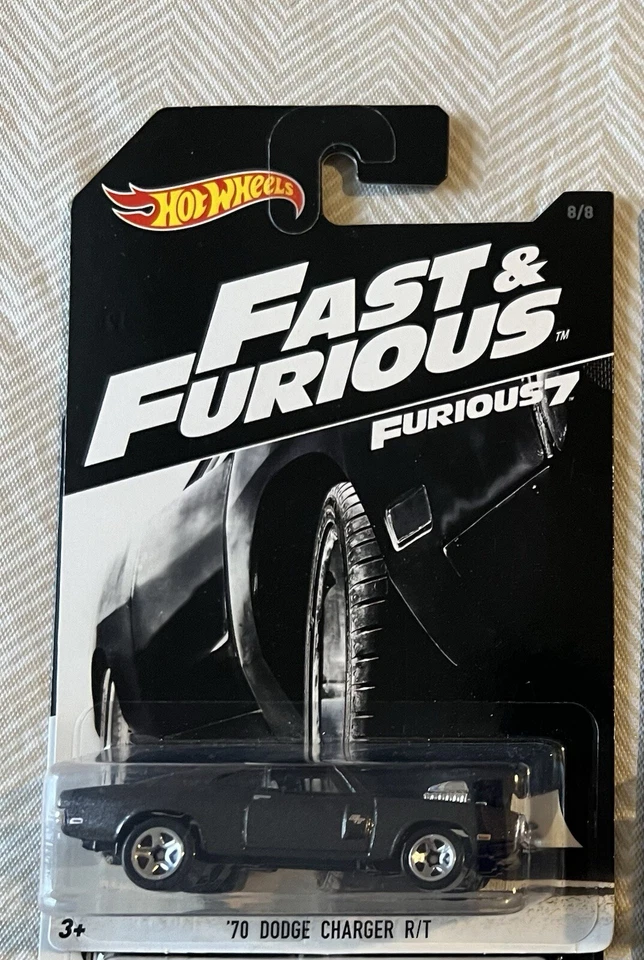 Hot Wheels Fast Furious 7 Dom’s Black ‘70 Dodge Charger R/T Official Movie Merch - Image 1 of 1