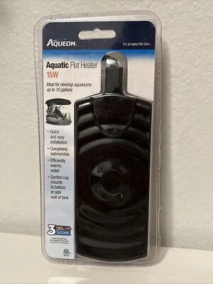 Aquecedor plano aquático Aqueon 15 Watts, preto - Imagem 1 de 3