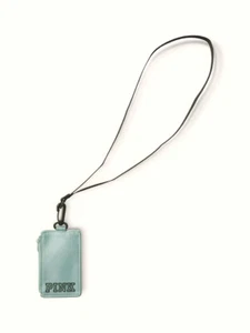 Victoria’s Secret Pink ID Card Holder Wallet Lanyard Seasalt Green NWT - Picture 1 of 2