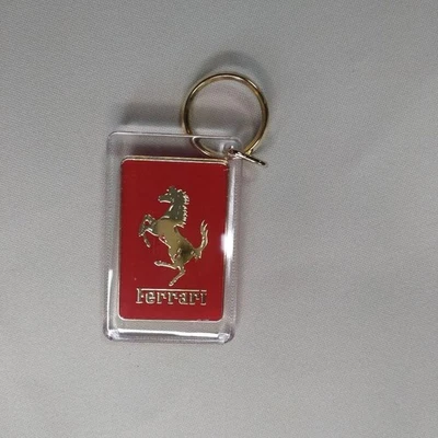 [Import duties included] Ferrari Keychain Red Metal Horse Logo 5cm Used - Image 1 of 2