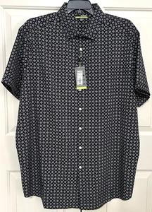 NWT Murano performance size 3XB black grey short sleeve button up shirt mens - Picture 1 of 6