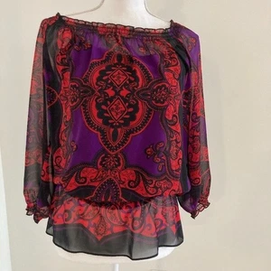 Blusa INC International Concepts estampado campesino 2 - Imagen 1 de 7