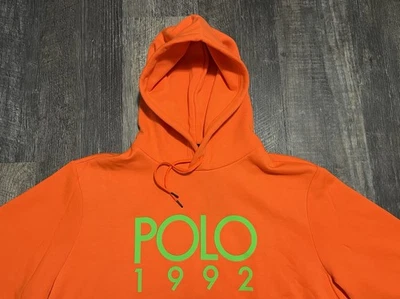 Polo Ralph Lauren POLO 1992 Retro Logo Naranja Polar Sudadera con Capucha Para Hombres XL Foto 1 de 4