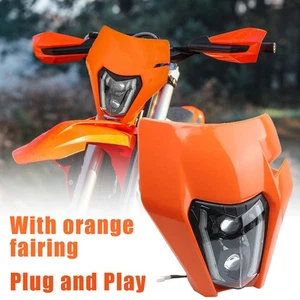 LED Headlight + Fairing Mask For KTM 250 300 350 450 500 690 IP67 Hi/Lo Beam DRL - Picture 1 of 12