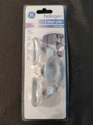 NUEVO GE 33139 Paquete de 3 Proyectores 35w Interior/Exterior MR16 GU5.3 Base Bombilla Foto 1 de 4