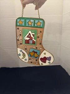 Medias retro vintage años 90 Navidad Suncatcher adorno vacaciones vidrieras - Imagen 1 de 9