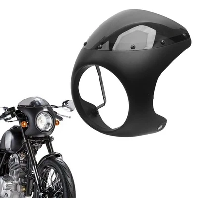7" Headlight Fairing  Windshield Windscreen Kits Black For Cafe Racer Chopper - Image 1 of 4