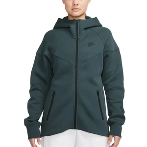 Sudadera con capucha Nike Sportswear Tech polar para mujer L verde selva cremallera completa FB8338-328 - Imagen 1 de 6