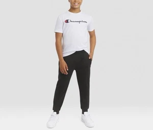 Sportliche Jogginghose Jungen Größe Small (8) schwarz zum Überziehen Seitentaschen CHAMPION - Bild 1 von 3