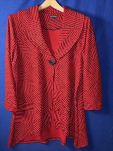 Multiples brand red black  womens jacket XL  EUC - Picture 1 of 6
