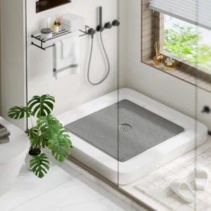 Shower Mat 24X24 Inch Square Non Slip Bathtub Mat Soft PVC Loofah Bath Mat for T - Picture 1 of 8